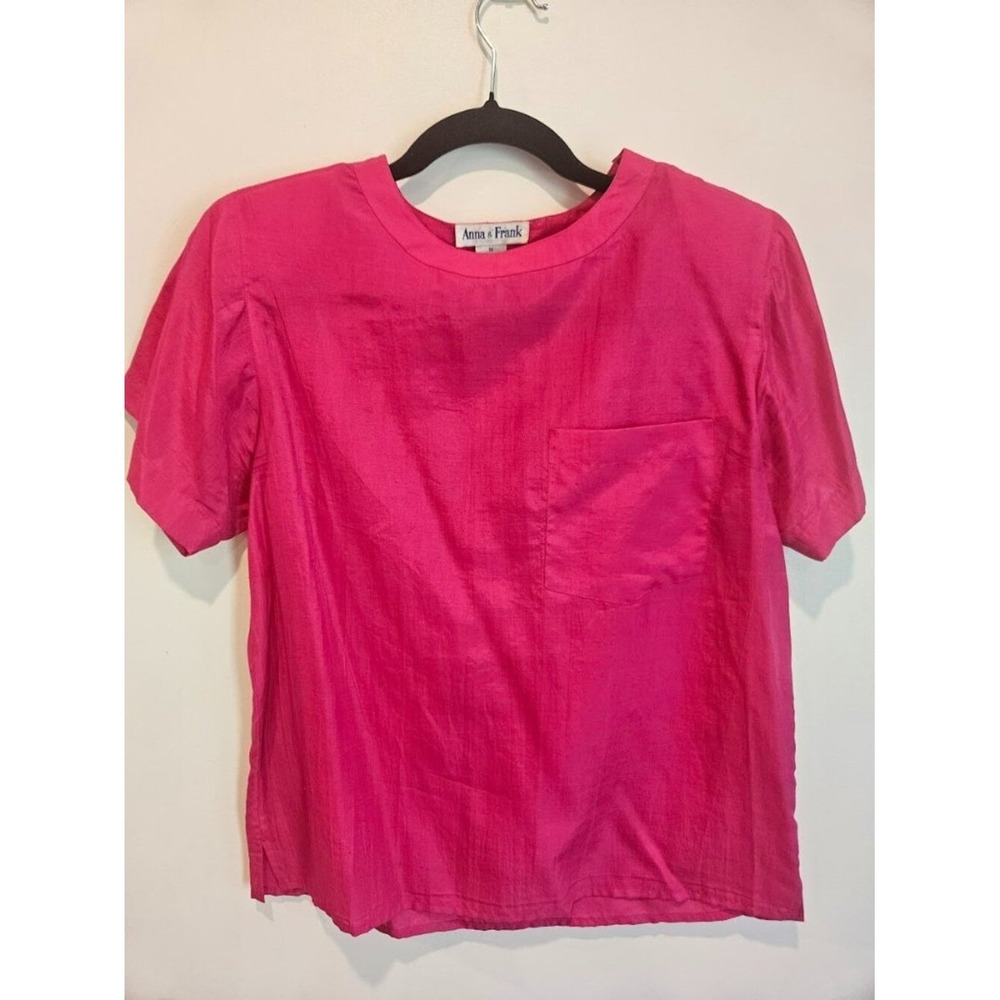 Vintage 100% Hot Pink Short‎ Sleeve Blouse - Size M